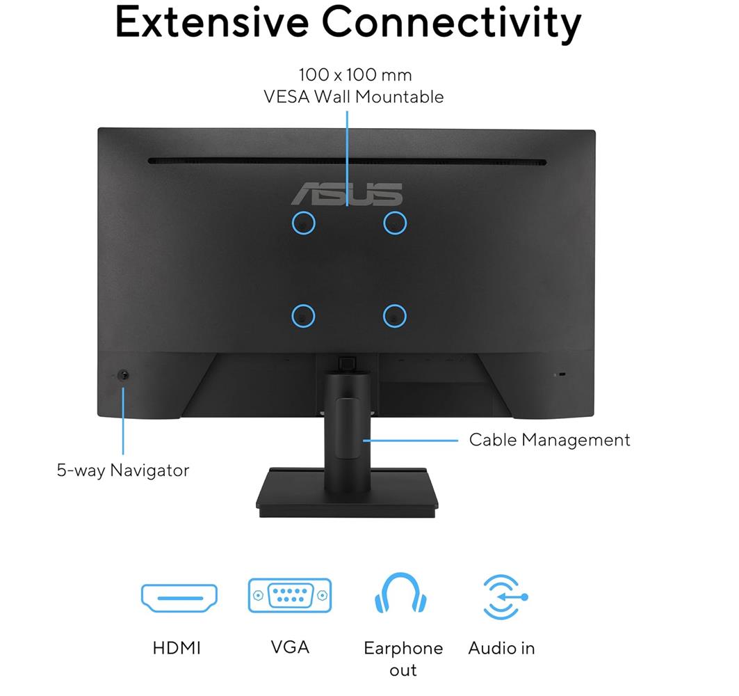 Asus 23.8" VA249HG IPS 1920x1080 1ms 120Hz 300cd VESA 3YIL Monitör