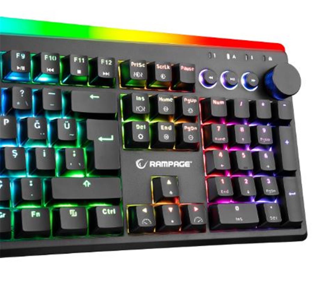 Rampage KB-R97 X-TRACER Siyah RGB Aydınlatmalı Red SwitchGaming Oyuncu Mekanik Klavye