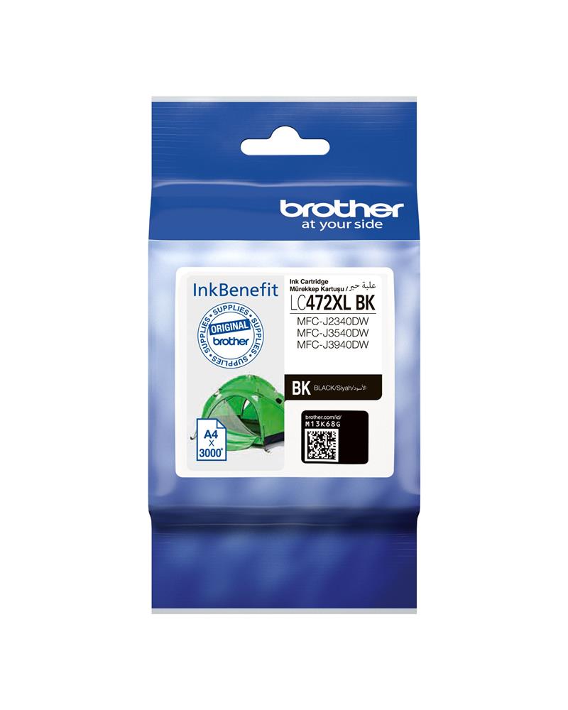 Brother LC472XLBK Black Siyah Kartuş MFC-J2340-J3540-J3940 3.000 Sayfa