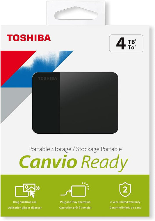 Toshiba 4TB Canvio Ready 2.5" Gen1 USB 3.2 Harici Harddisk (HDTP340EK3CA)