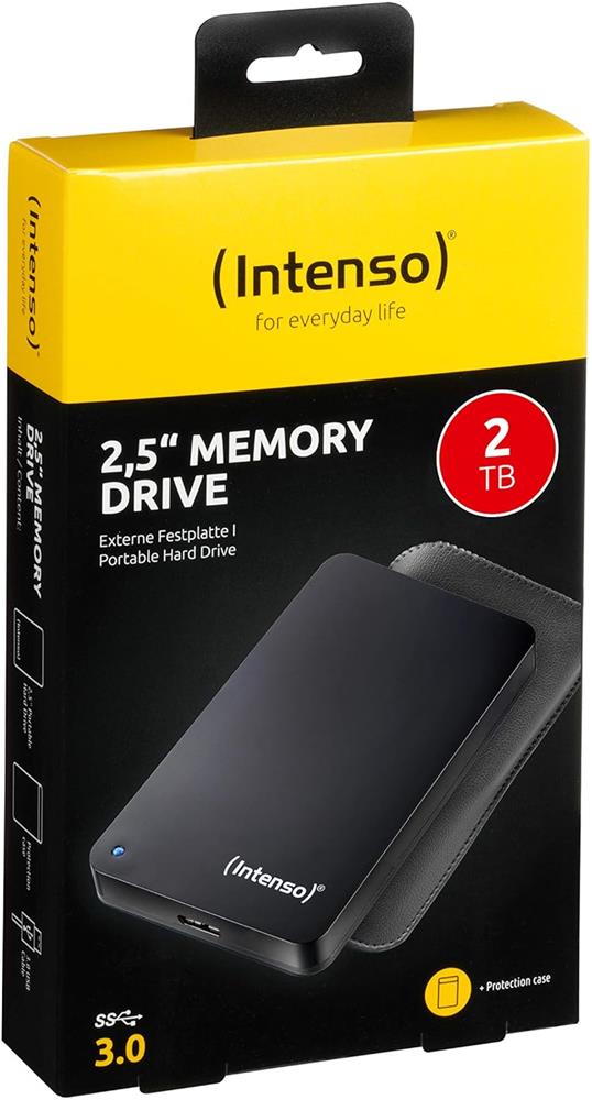Intenso 2TB 2.5" USB 3.0 Taşınabilir Disk Siyah (6023580) + Deri Taşıma Kılıfı