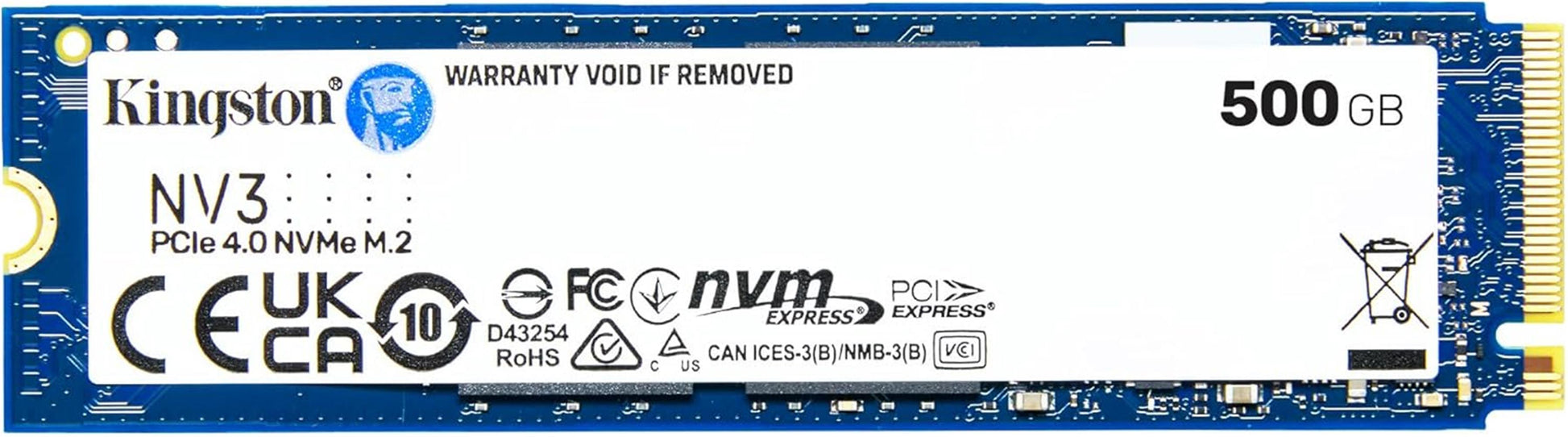 Kingston 500GB NV3 PCIe 4.0 NVMe M.2 2280 SSD Disk SNV3S-500G SSD Disk