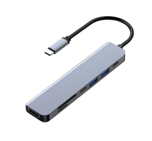 FRISBY FA-7684C Type-c -7in1 USB-C+HDMI +SD-TF+USB3,0+PD+USB-C