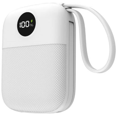 S-link MP110 10000mAh PD22.5W Type-C+Lightning Kablolu Beyaz  Pil Şarj Cihazı Powerbank