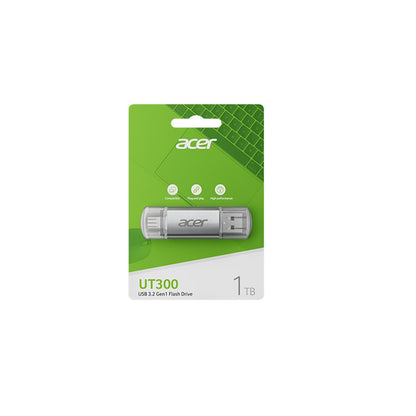 Acer 128GB USB 3.2 UT300-128GB USB-A+USB-C Çift Taraflı Metal Flash Bellek