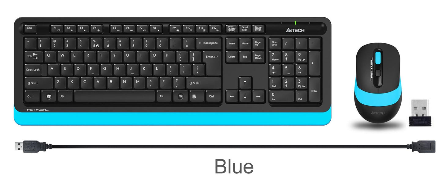 A4 Tech Fg1010 2.4G Mavi Q Fn-Mm Klv+Optik Mouse Set