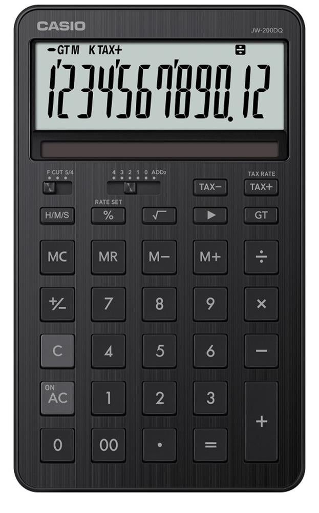 Casio JW-200DQ-BK 12 Hane Siyah Masa Üstü Hesap Makinesi