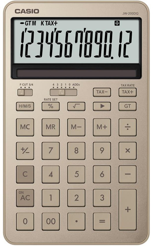 Casio JW-200DQ-GD12 Hane Parlak Altın Masa Üstü Hesap Makinesi