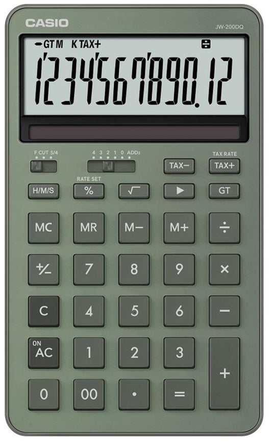 Casio JW-200DQ-GN 12 Hane Puslu Yeşil Masa Üstü Hesap Makinesi