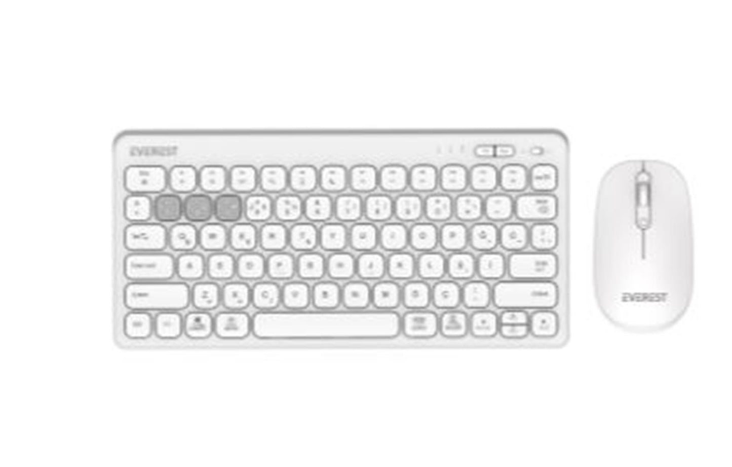 Everest  KM-BT903 Beyaz 3in1 3 BT + 2.4  İnce Q 4 Cihaz Bağlantılı Kablosuz Klavye + Mouse Set